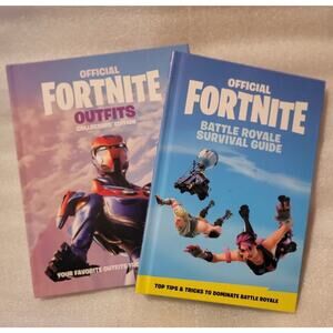 Lot of 2 Official Fortnite Hardcover Books Battle Royale Survival & Outfits...